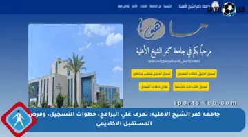 جامعة كفر الشيخ الأهلية: تعرف على البرامج، خطوات التسجيل، وفرص المستقبل الأكاديمي